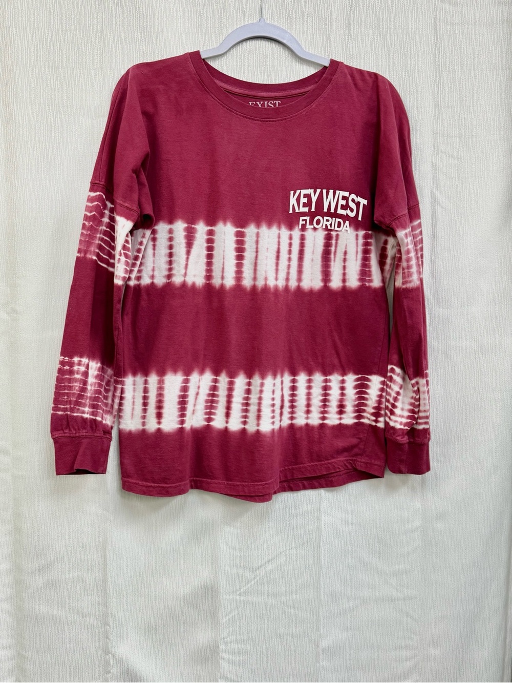 Exist Maroon & White Tie-Dye Long Sleeve Tee
